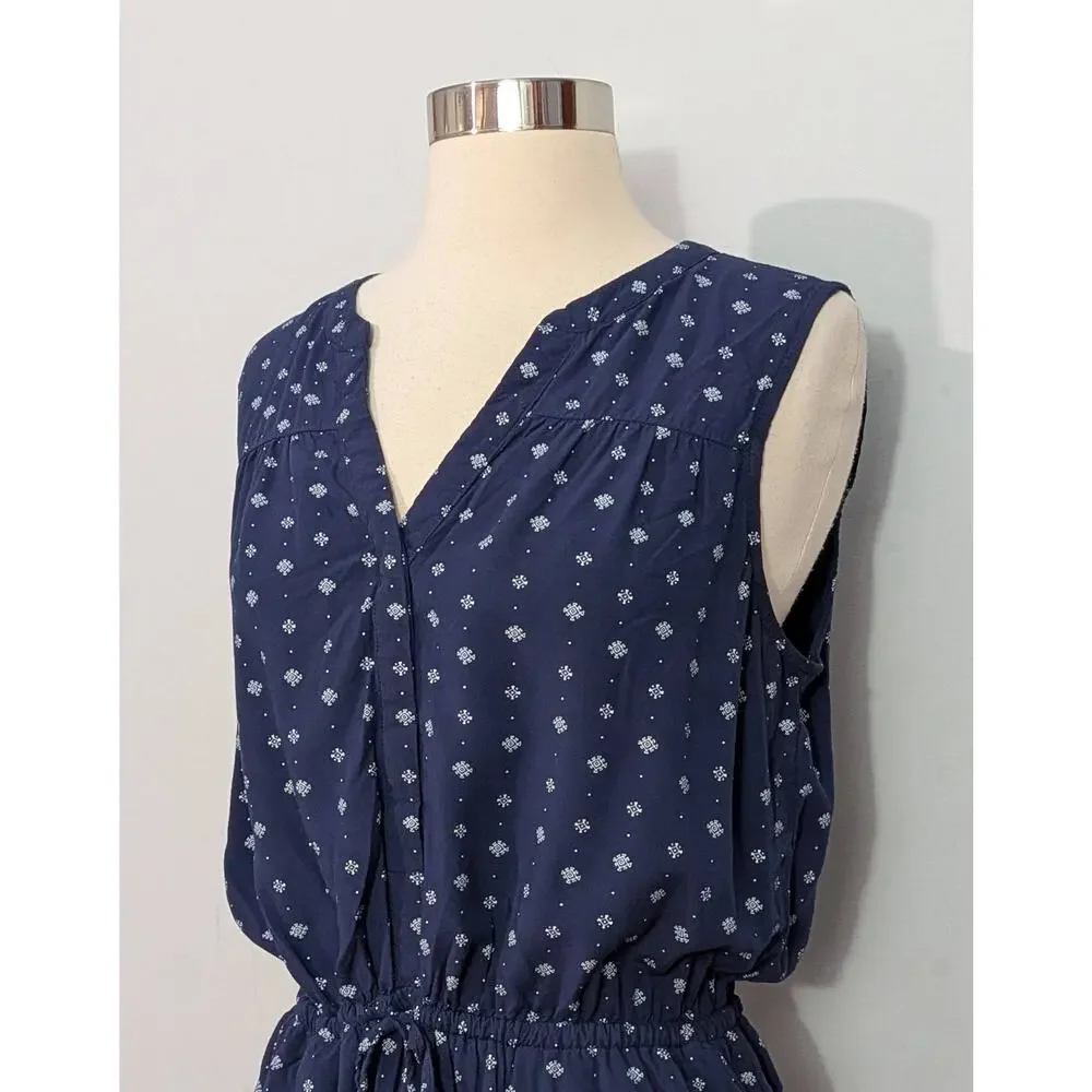 Gap Blue Drawstring Shirt Dress